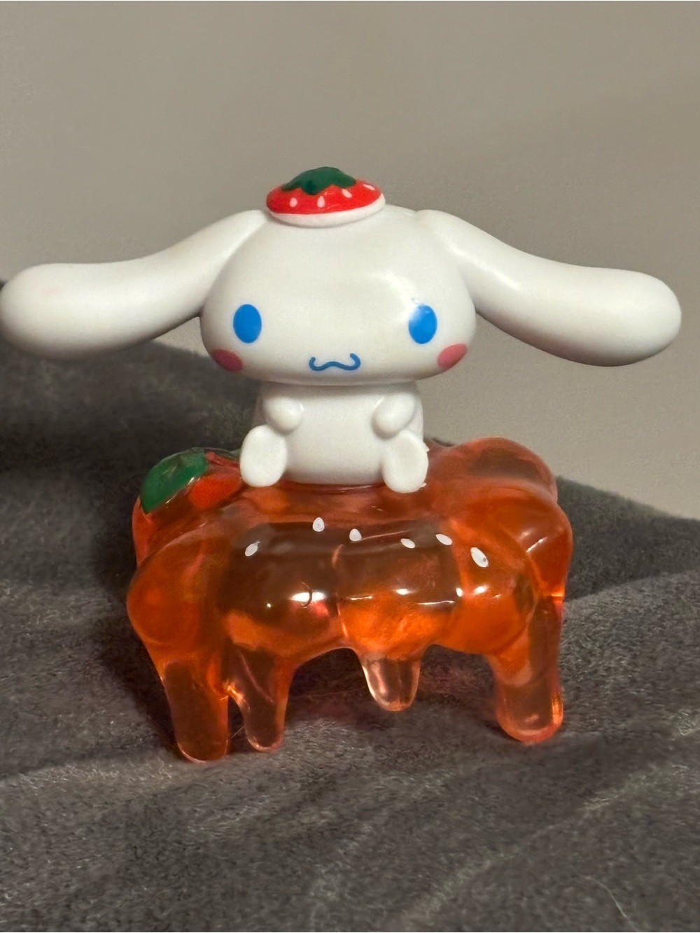 🎂 Sanrio Cinnamoroll Figure with Red Strawberry Hat & Base Cake Topper 🎂